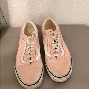 Vans Pink and White Old Skool Sneakers